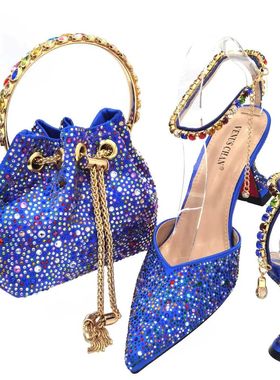 2024 Italian Design Luxury Women's Pointed Shoes And Bag Set