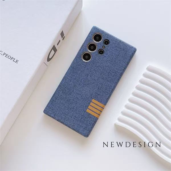 Luxury Linen Fabric Magnetic For Magsafe Wireless Charging Phone Case For Samsung S24 S23 Plus Ultra