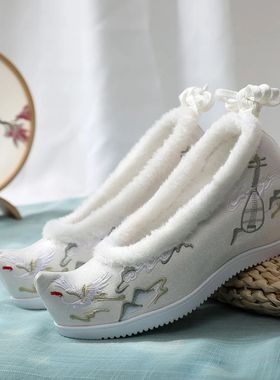 Embroidered Hanfu Shoes Women Internal Increase Ancient Fair