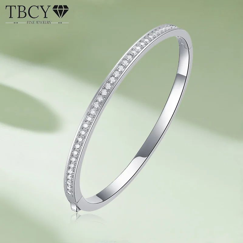 TBCYD 2mm 1.18CT D Color Moissanite Bangles For Women GRA Ce