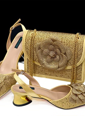 doershow African fashion Italian Shoes And Bag Sets For Even