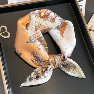 Natural Silk Scarf 2024 Handkerchief 100% Women Foul Fashion