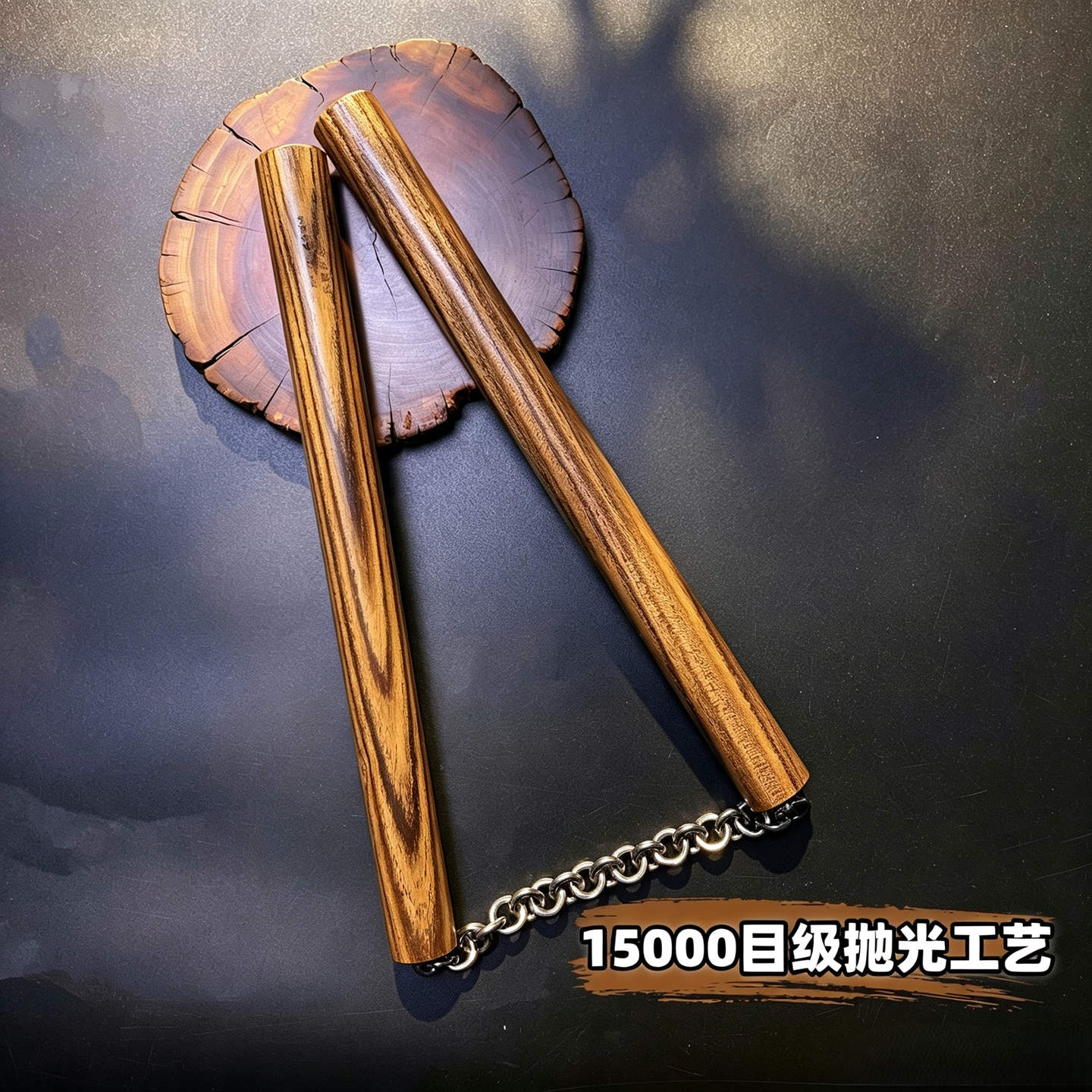 木犀鸟鬼脸花梨实木双截棍防身画外表演二节棍健身木质武术棍