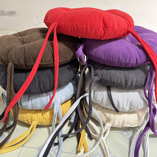 灯芯绒圆形加厚椅垫圆塑料椅坐垫