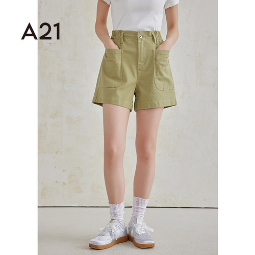 A21女装宽松短裤简约休闲舒适