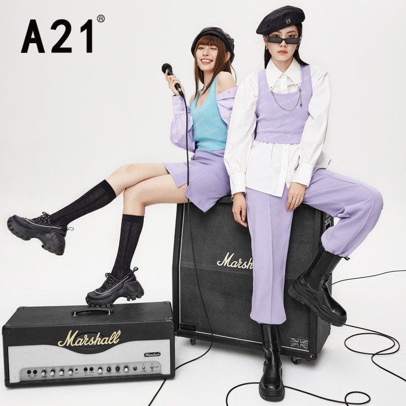 A21女装时尚减龄修身吊带短款背心新款上衣内穿外搭气质针织上衣