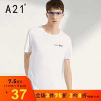 A21 hè 2019 mới in lại quần áo nam tròn cổ ngắn tay áo thun nam màu trắng quần áo nam thanh niên - Áo phông ngắn áo thun polo