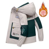 秋冬季 连帽外套休闲风衣褂子 夹克上衣青少年韩版 加绒加厚新款 工装