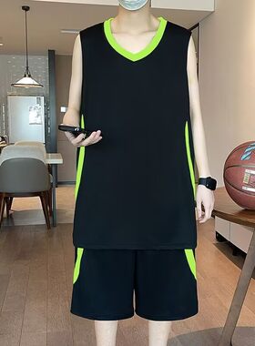夏季无袖运动套装男大码跑步背心