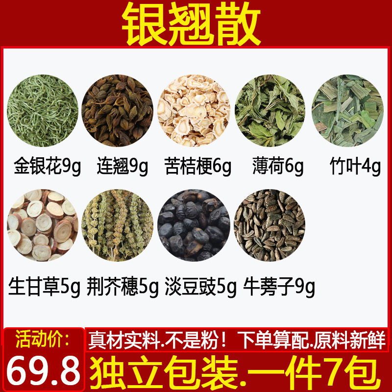 银翘散生甘草荆芥穗淡豆豉牛蒡子