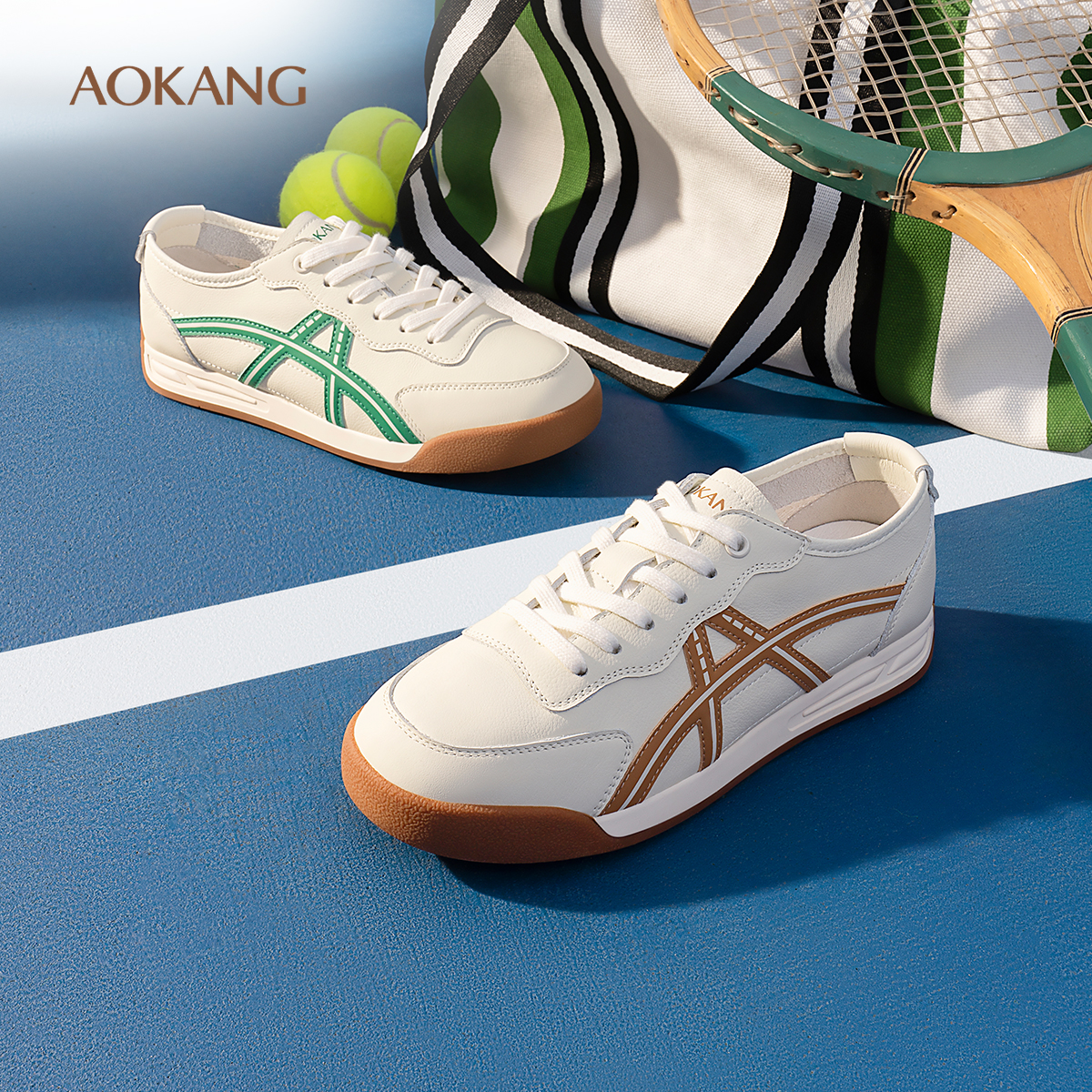 奥康女鞋运动休闲时尚系带德训鞋