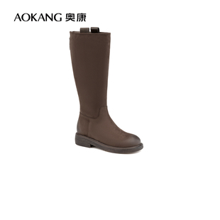 底时装 奥康女鞋 柔软奶酪鞋 新款 靴有型靴筒不易塌瘦瘦靴 秋冬季