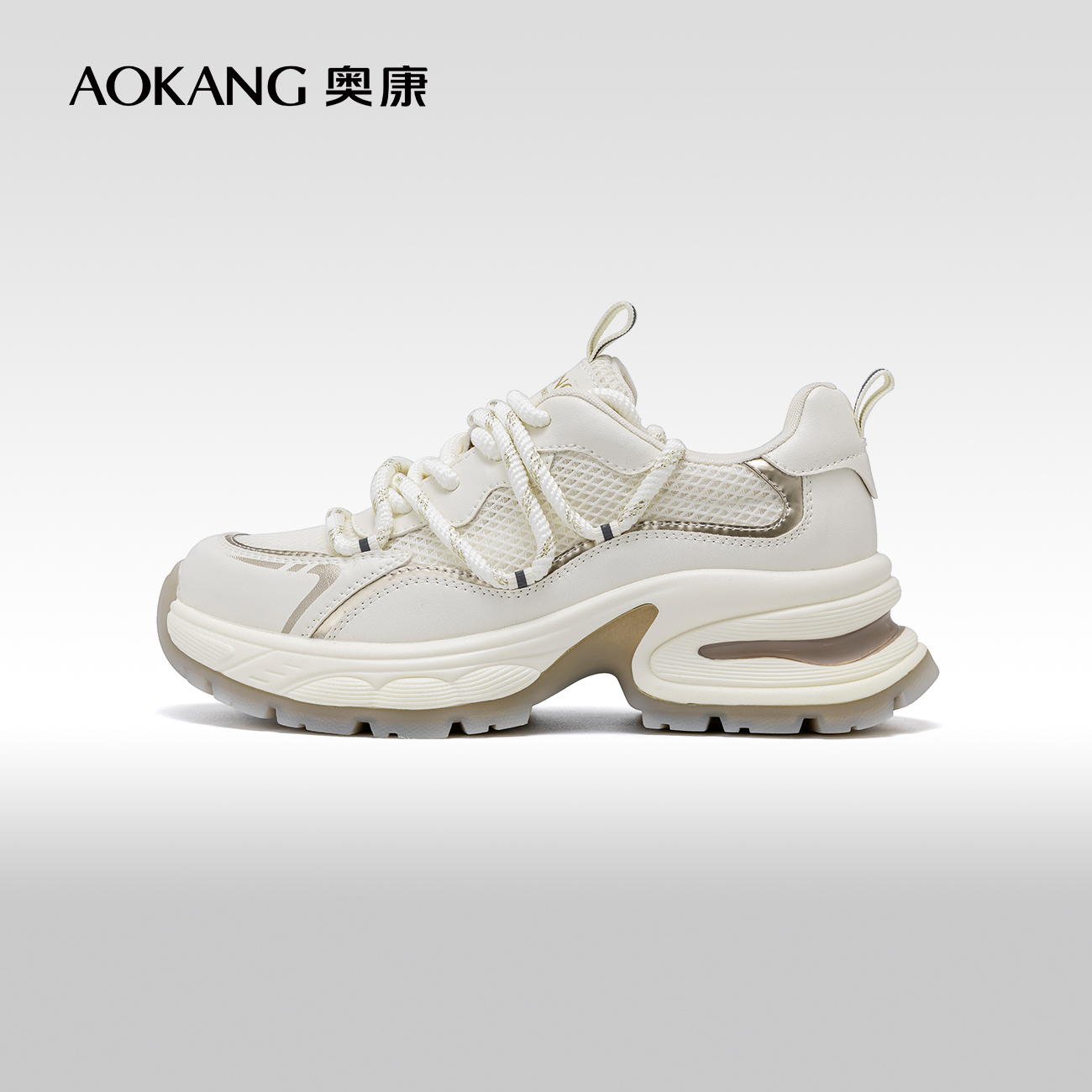 奥康 女鞋2025春季老爹鞋厚底增高出游踏青百搭日常休闲运动鞋
