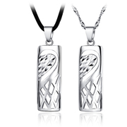 Wing S925 silver pendant silver open heart couple necklace jewelry pendant Korean fashion jewelry