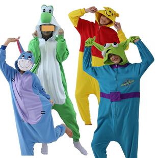 迪士尼维尼熊毛驴皮杰猪粉红豹跳跳虎耀西成人卡通连体睡衣演出服