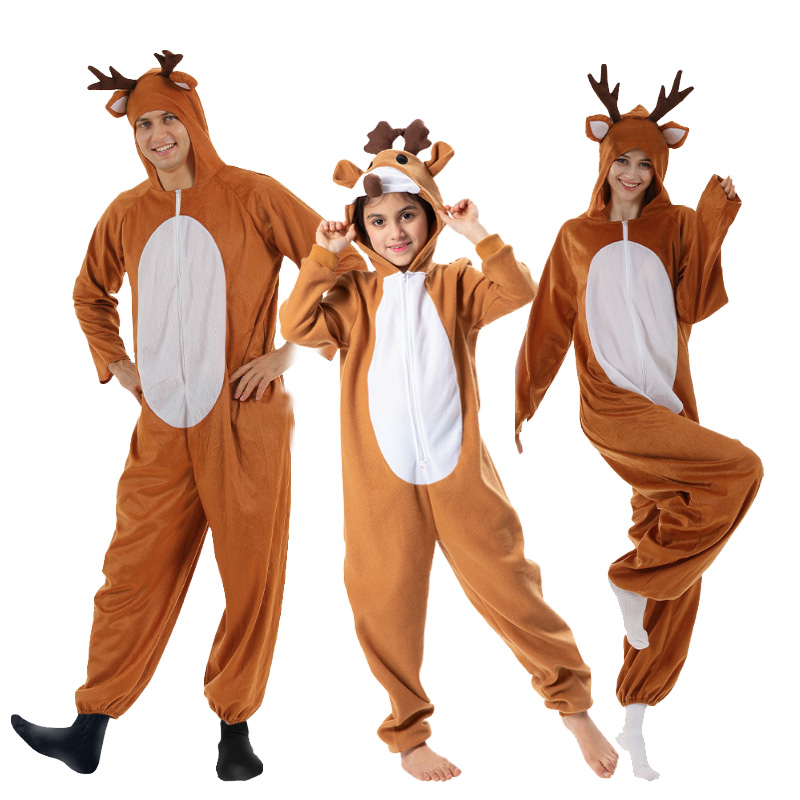 2020麋鹿卡通连体衣男女扮演服