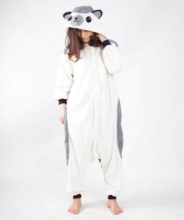卡通连体睡衣刺猬动物睡衣情侣家居服套装男女秋冬加厚演出onesie