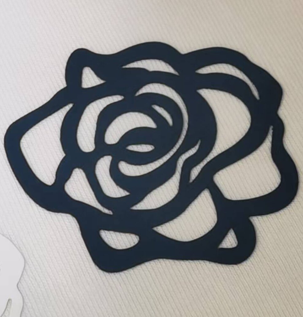 定做LOGO立体烫标黑白镂空花补丁箱包贴花布艺装饰贴花烫压热转印