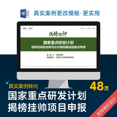 重点研发揭榜项目申报答辩PPT美化设计优化制作排版润色