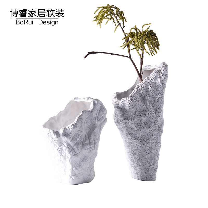 后现代创意简约异形黑白色花器