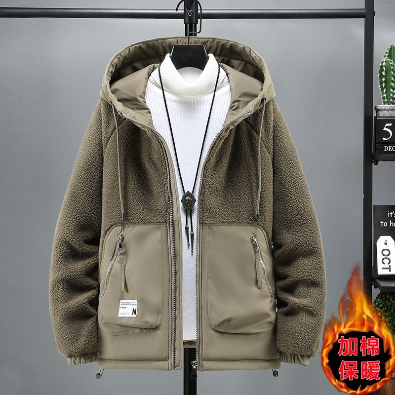 男士羊羔绒棉衣冬季工装棉袄潮流帅气宽松保暖加厚学生青少年棉服,男装,棉衣,淘宝优惠券,粉丝福利购,淘宝优惠卷