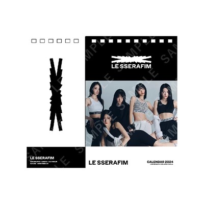 预售 正版包邮 LE SSERAFIM 2024.4-2025.4 台历/挂历 1st Studio Album UNFORGIVEN