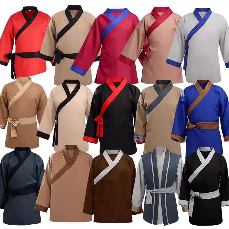 古代汉服男款交领上衣店小二平民图片