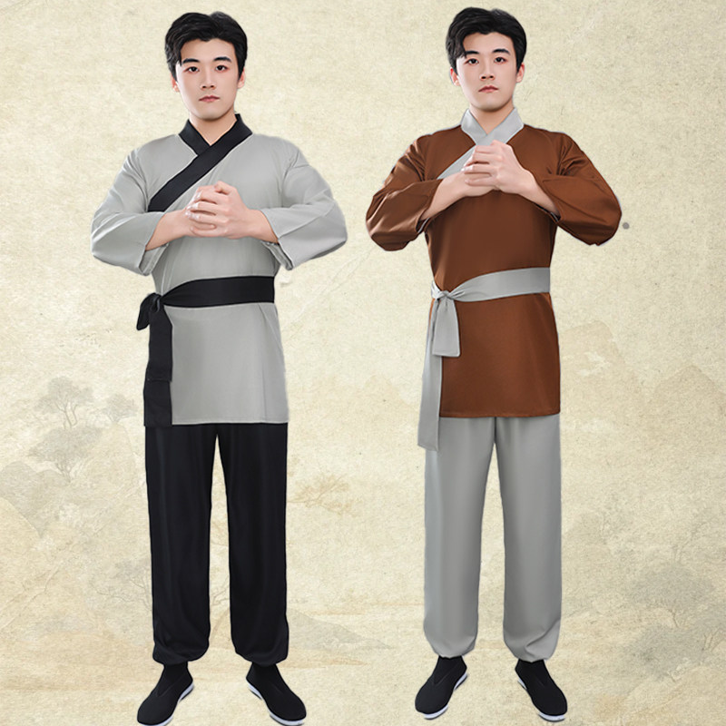 古代男子汉服套装交领系带表演服