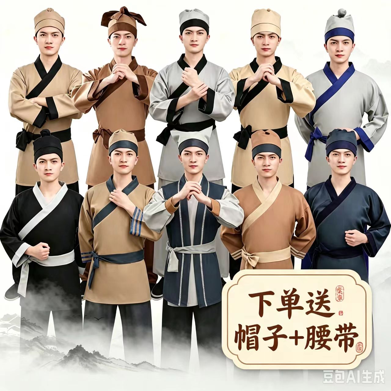 古装男汉服书生秀才影视剧演出服