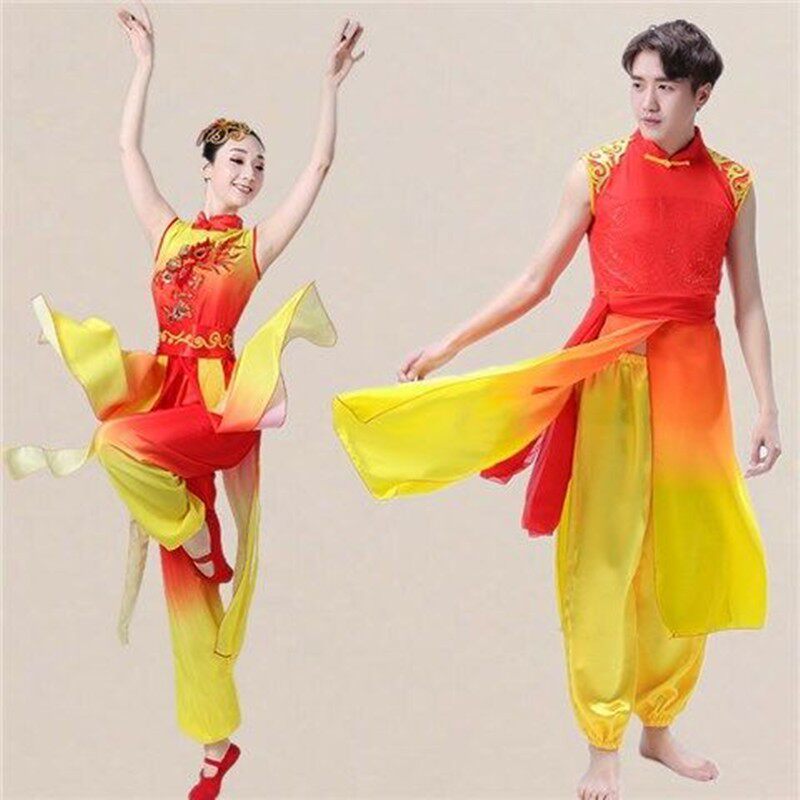 中国风古典舞演出服男女无袖民族