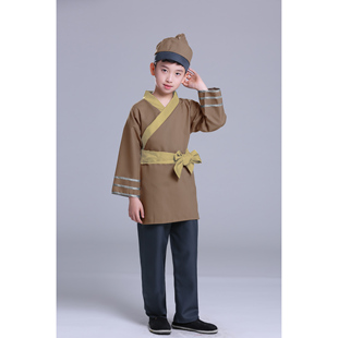 儿童老爷爷演出服老大爷表演服装角色扮演老头服装老翁农夫扮演