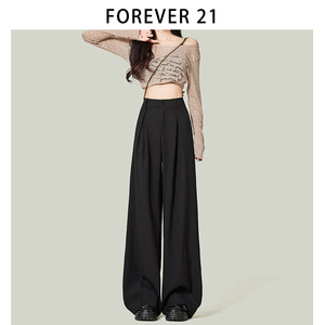 Forever21今黑色显瘦西装裤女