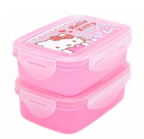 韩国原装进口 hello kitty凯蒂猫 儿童饭盒 双层水果盒便当盒餐盒