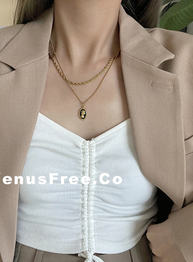 韩国博主挚爱人头项链粗麻花ins