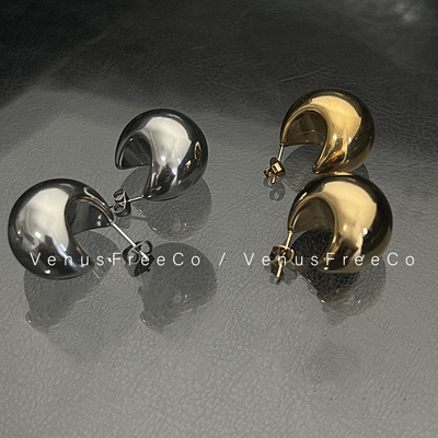 Vintage中古复古钛钢加厚耳圈