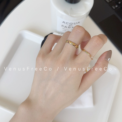 钛钢18k镀金彩色小钻戒指