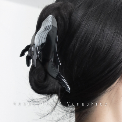 超酷海洋动物系列 质感醋酸暗黑鲸鱼鲨鱼发夹发抓大号冷淡风简约