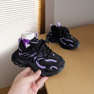 儿童运动鞋2026春秋新款软底男童老爹鞋潮牌休闲透气男宝大中童鞋