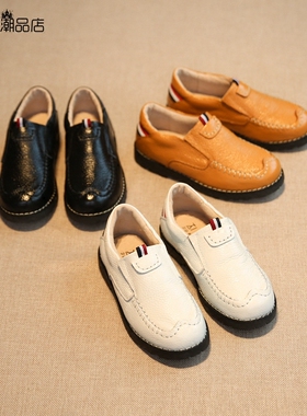儿童豆豆鞋2025男童乐福鞋真皮鞋单鞋韩版童鞋新款春鞋小白休闲鞋