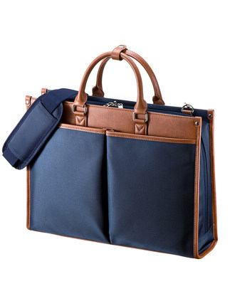 日本SANWA小清新防泼水商务笔记本包电脑包手提15.6男单肩包女士大开口肩包女