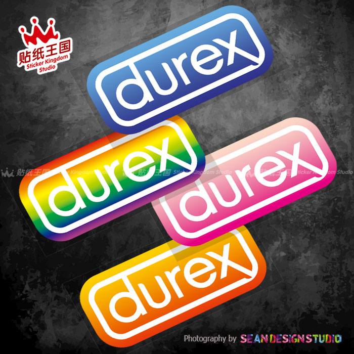 适用durex 杜蕾斯 个性贴纸 摩托车装饰贴花 防水反光改装车贴