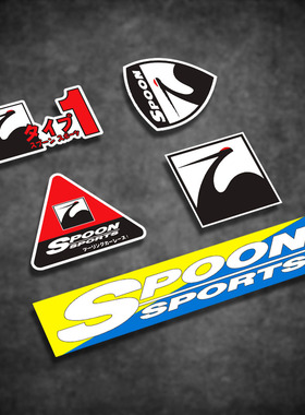 适用车贴SPOON J'S RACING艺飞度GK5思域适用于本田御用改装反光