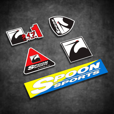 适用车贴SPOON J'S RACING艺飞度GK5思域适用于本田御用改装反光