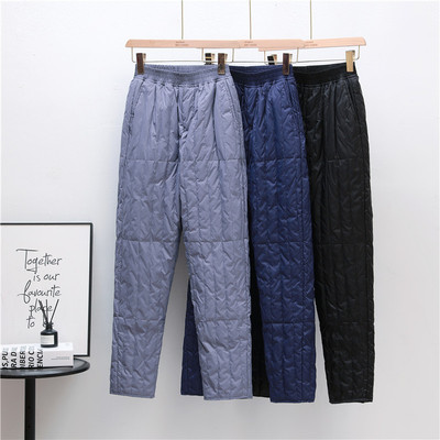 2024秋冬新款宽松羽绒裤男女款轻薄内胆白鸭绒内穿加肥加大码高腰