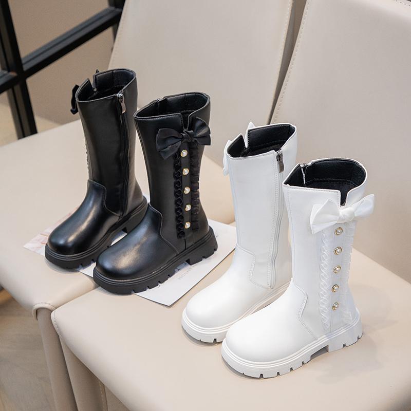 2025新款女童长靴子高筒马丁棉靴