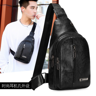 小背包挂斜肩包潮牌男包 休闲单肩包斜挎包男士 日韩新款 胸包男时尚