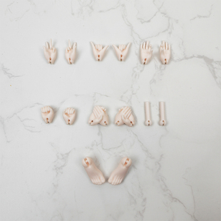 米甜二代手组 BJD手型替换配件 8分米甜素体爱心手握手高跟脚散件