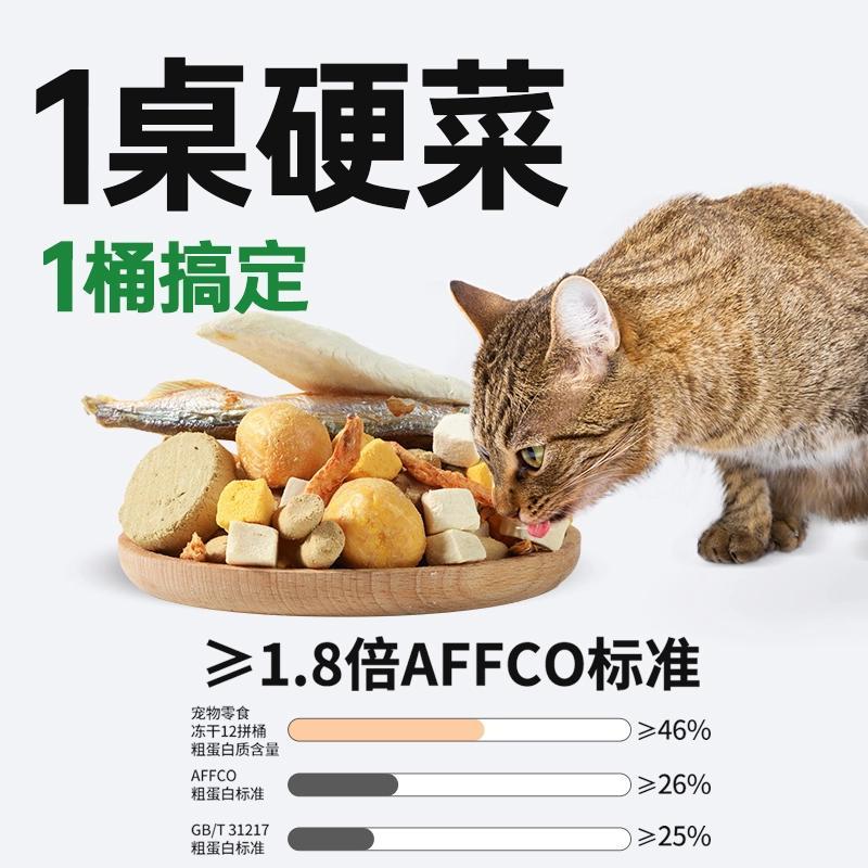 【味当家豪华10拼冻干桶】猫咪零食全家桶狗狗零食鸡肉粒猫冻干