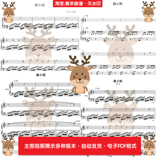 路小雨-不能说的秘密插曲 共14个版本 钢琴谱 钢琴简谱 电子格式