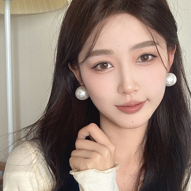 高级感大气优雅超大珍珠耳钉